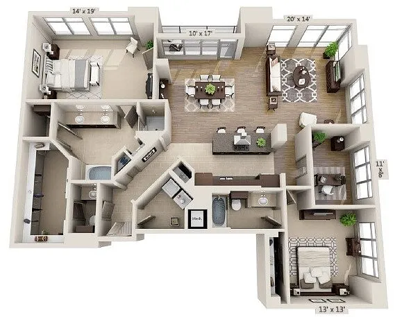 Floor plan B2.5D- Renovated