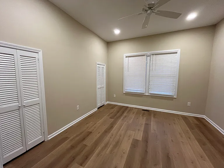 Master bedroom with double closets