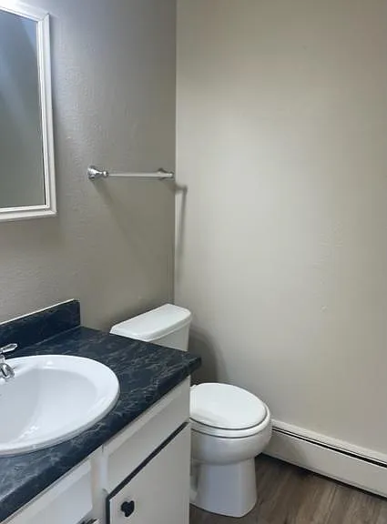 First floor bathroom also has laundry area with washer and dryer supplied