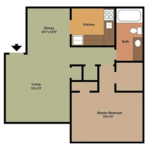 Floor plan 1Bedroom Renovated