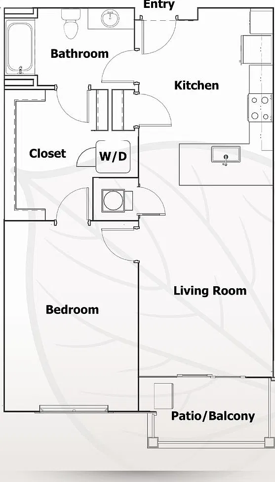 The Redbud | 1 Bed 1 Bath | 838 sf | $1675 — Photo 1