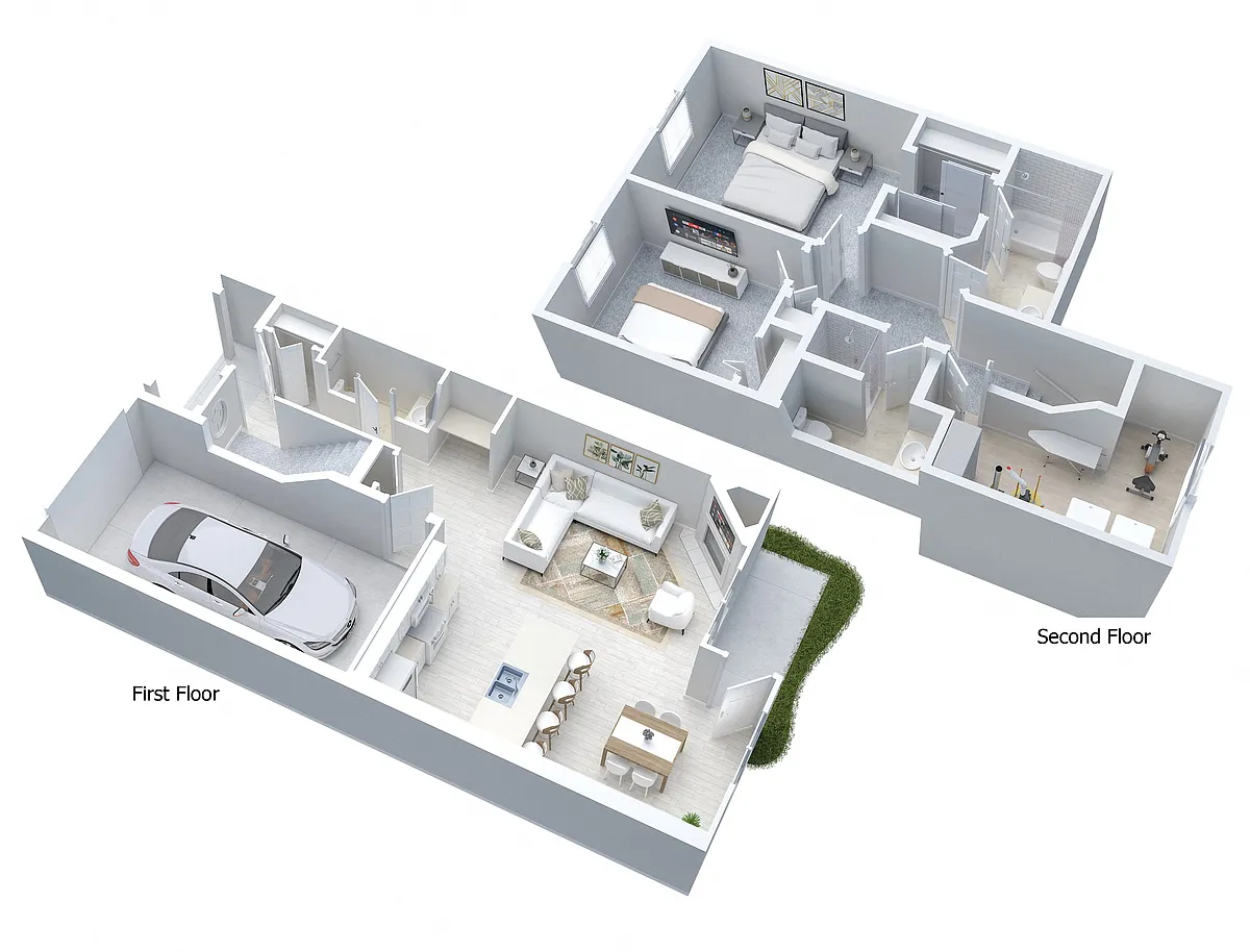Floor plan 2 Bedroom - 2.5 Bath Townhouse