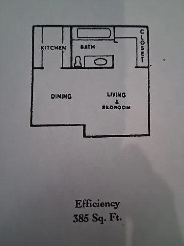Floor plan 1 bed 1 bath