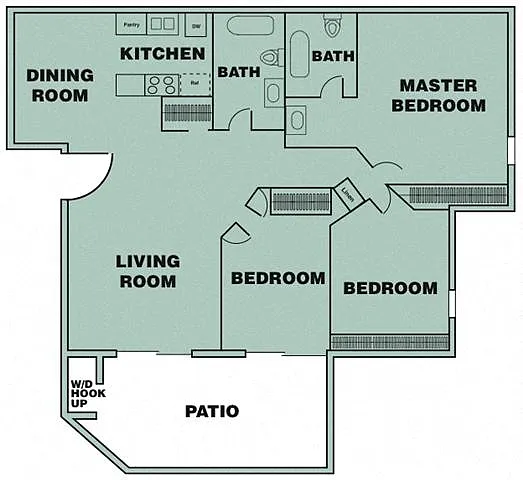 Floor plan 3 Bedroom/ 2 Bath