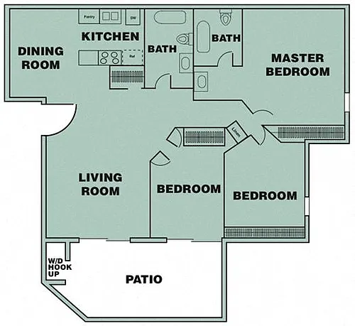 Floor plan 3 Bedroom/ 2 Bath