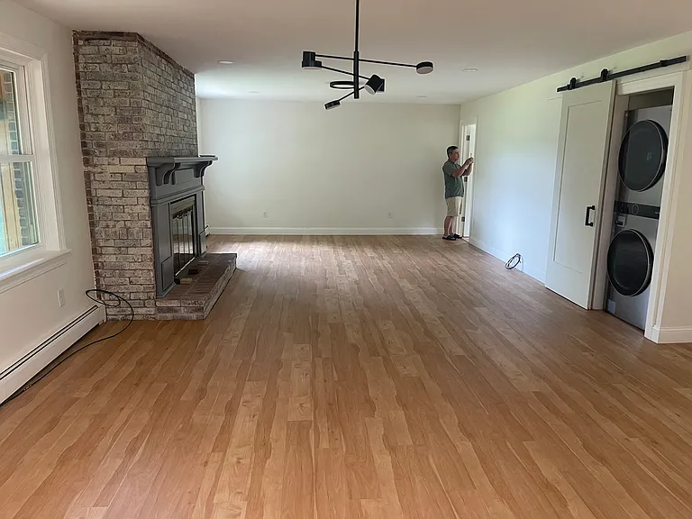 Living room and dining room space