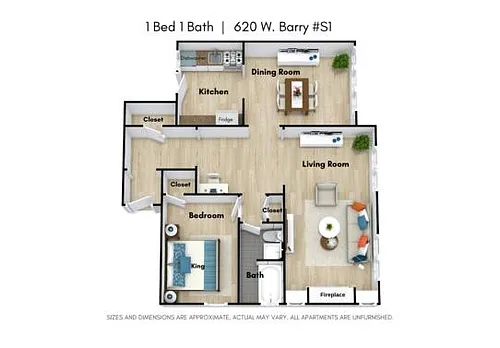 Floor plan 1 Bedroom