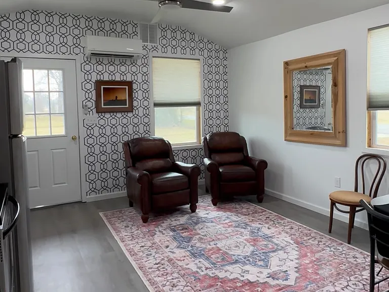 Spacious living area and kitchen