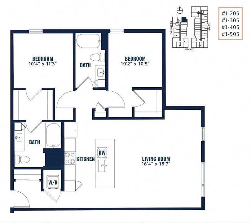 Floor plan Quin 2 Bedroom C6
