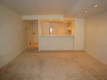 Living Room towards Kitchen and condo entrance