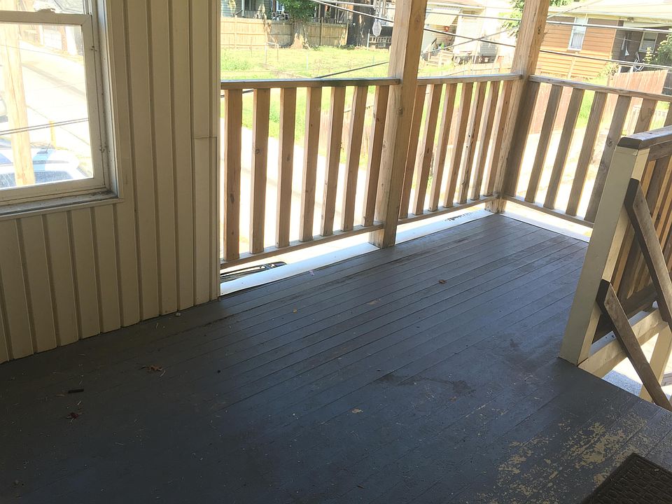 Porch where front door is.
