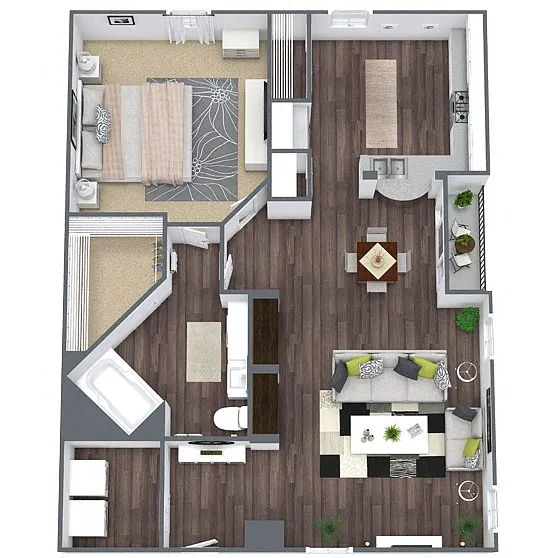 Floor plan 1 BEDROOM 1 BATH - A1