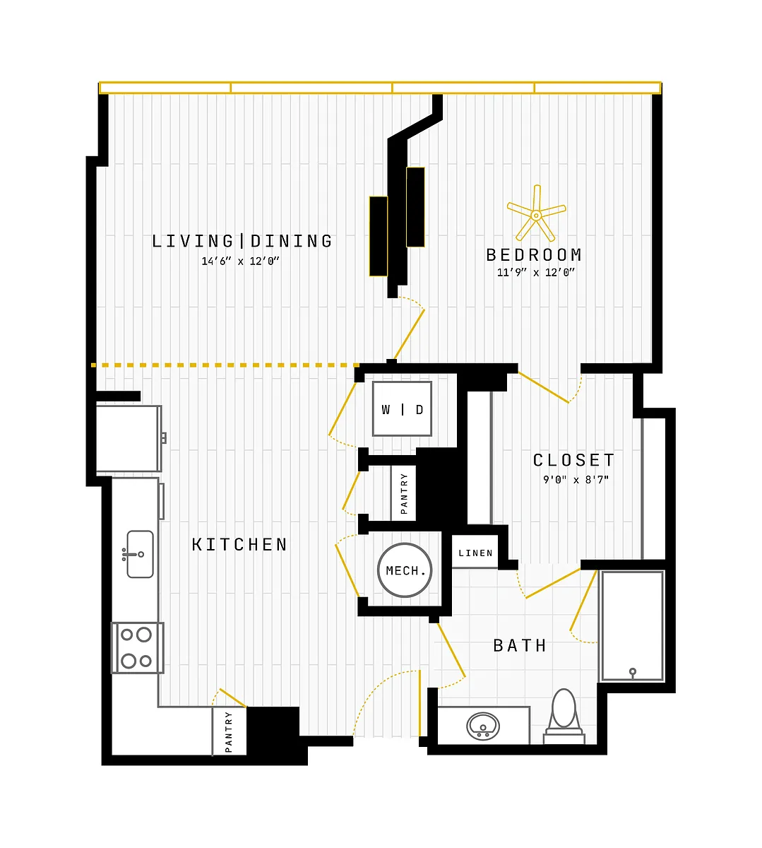 Floor plan 1 Bed/1 Bath-1BR-09