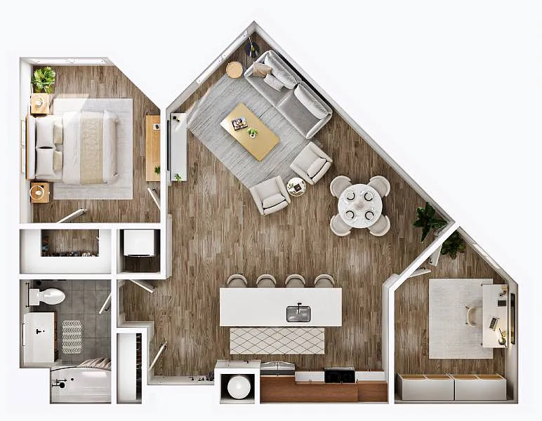 Floor plan A2 with Den