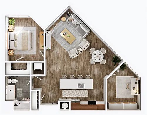 Floor plan A2 with Den