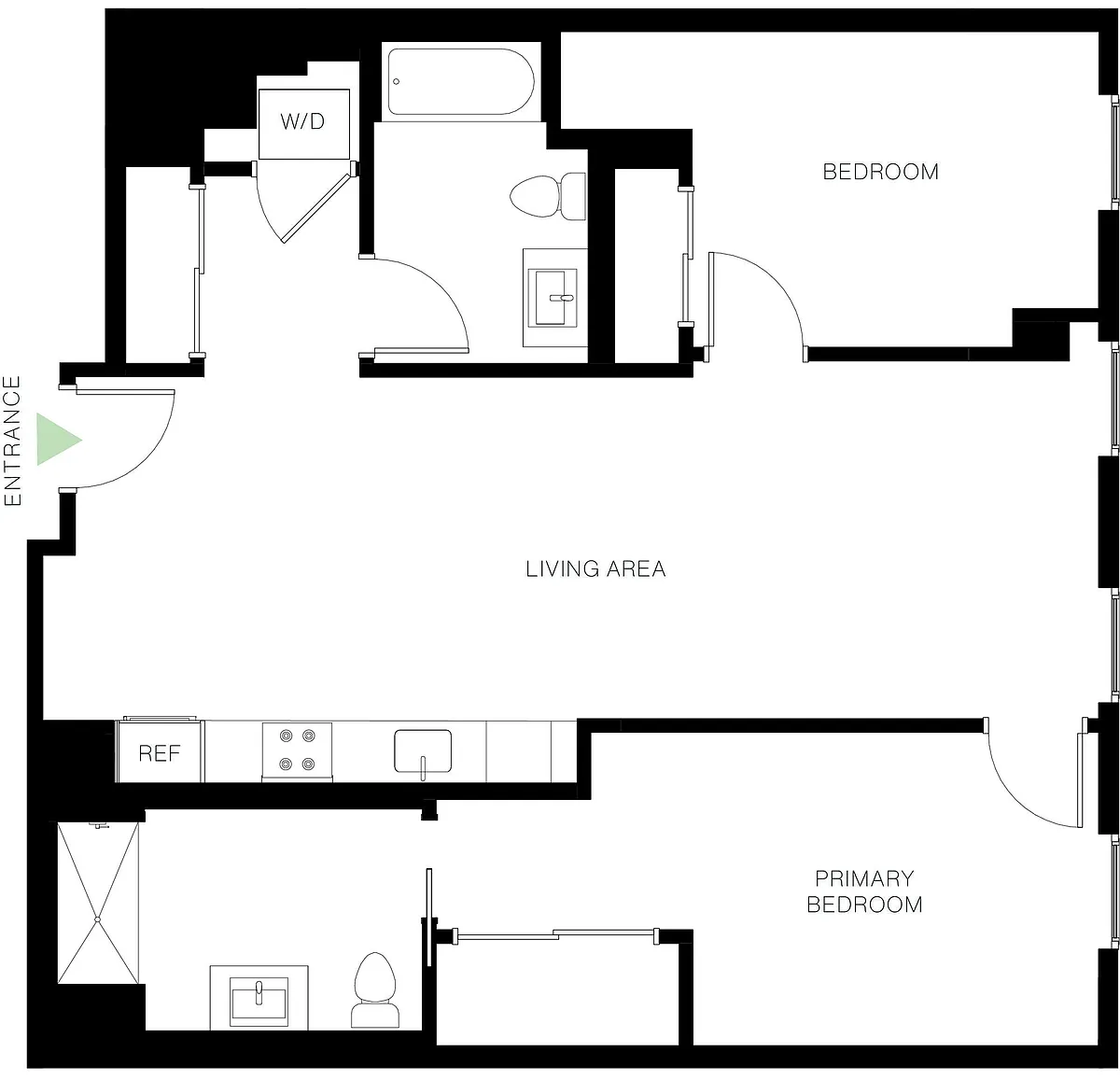 Floor plan 2BD, 2BTH D