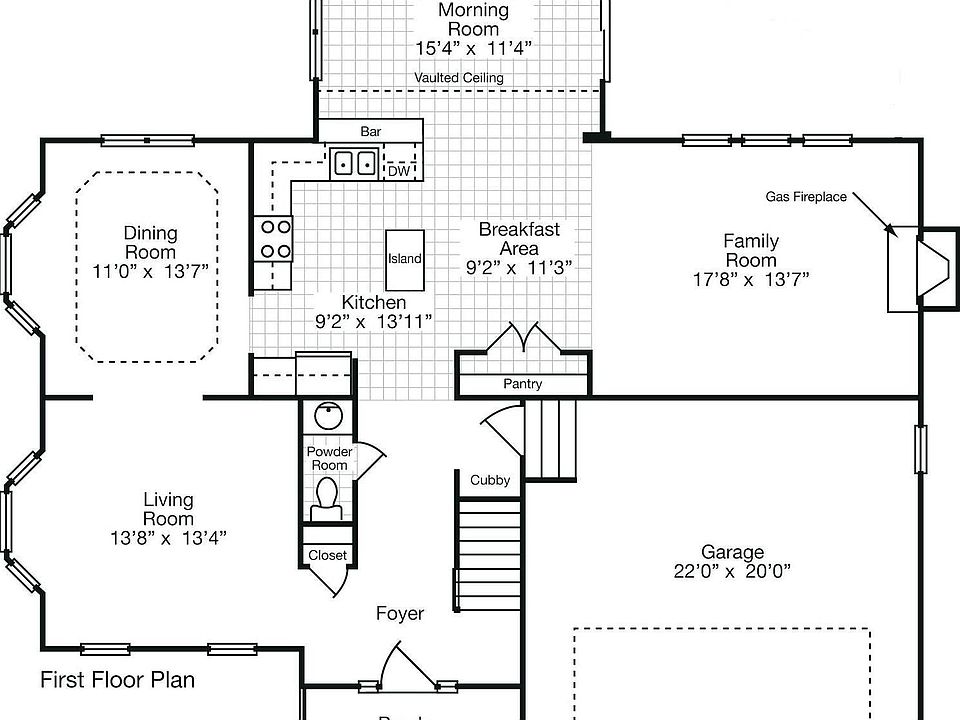 1st Level shown with Optional Morning Room