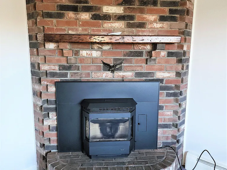 pellet stove in family room