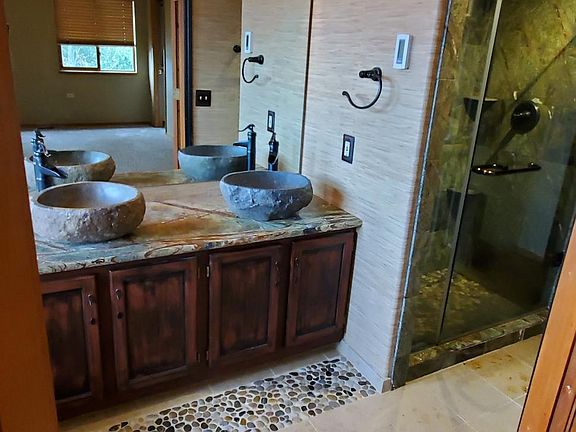 French double doors into master bath