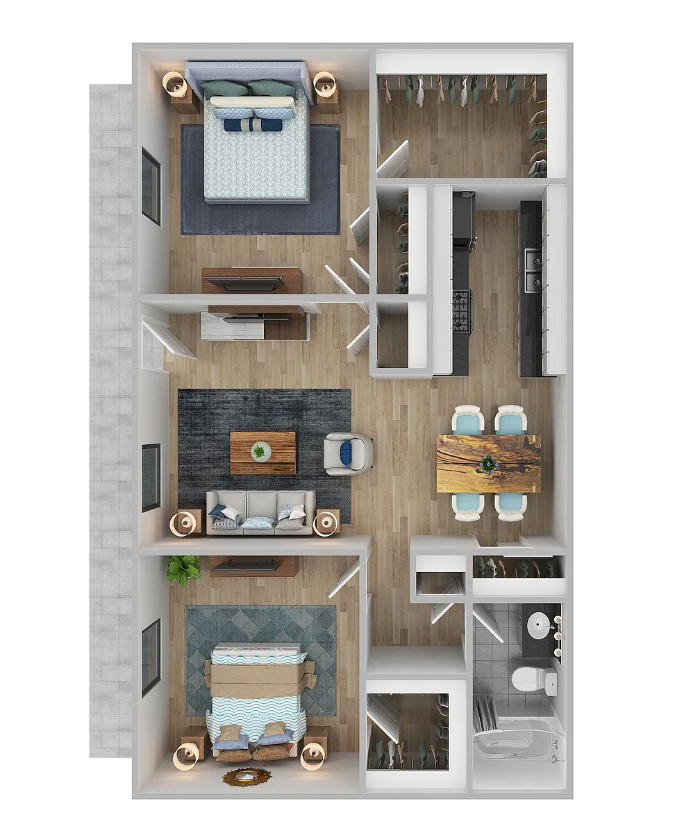 Floor plan 2 Bedroom 2 Bathroom