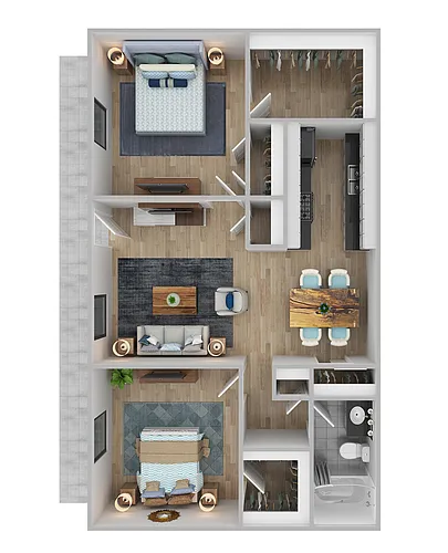 Floor plan 2 Bedroom 2 Bathroom