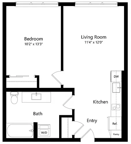 Floor plan One Bedroom A1