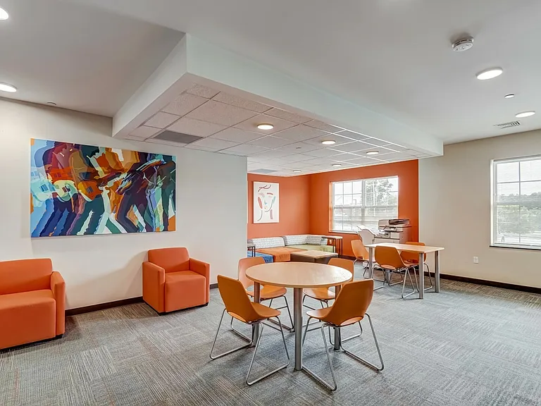 A lively area designed for gathering and connection.