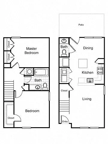 Floor plan 2 Bedroom Townhouse