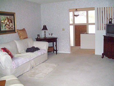 Living room looking into entry
