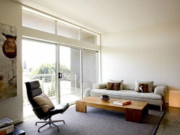 living room with concrete floor