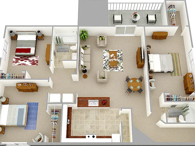 The Riverwalk - 3 Bedroom - 2 Bathroom