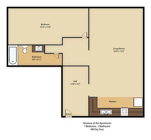 Floor plan 1BR 1BA