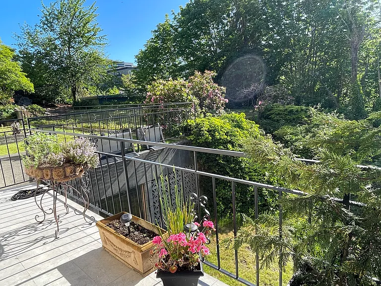 Looking North from the deck to the neighboring lawns.
