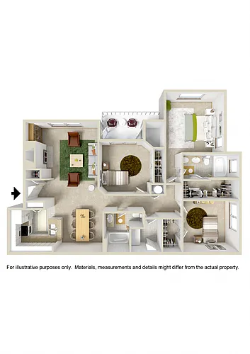 Floor plan 3 Bed 2 Bath PLUS $50 Direct Access Single Garage