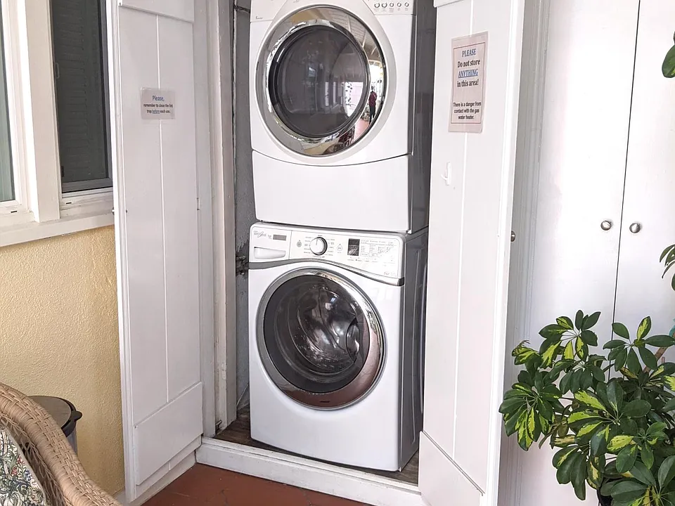 Shared washer and dryer.