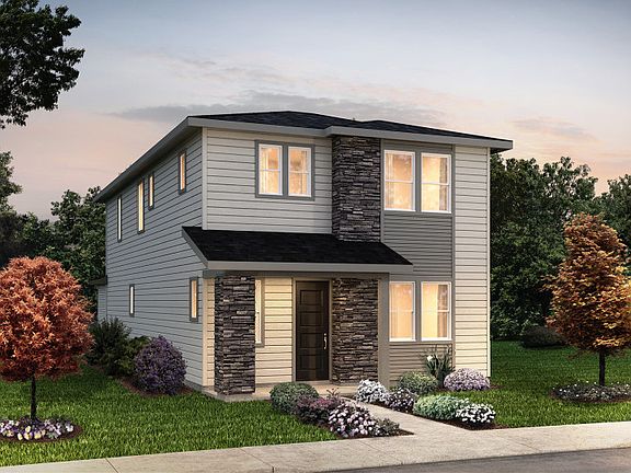 Two to three-story Aston plan shown in Elevation B with a modern design.