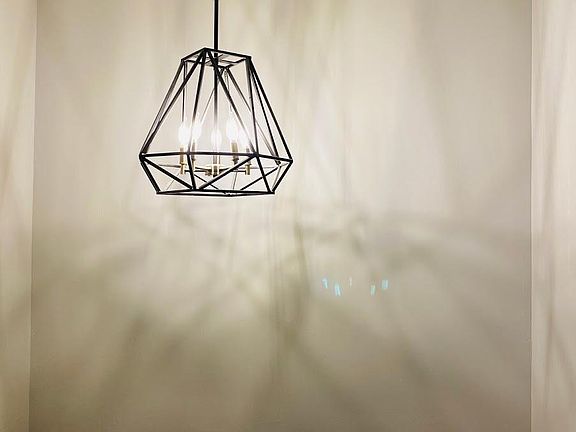 Chandelier in the stairway.