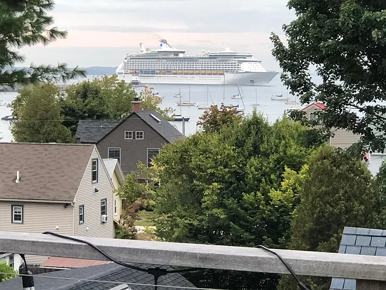Fantastic views of the Portland shipping channel from the large rooftop deck. The scene is ever changing.