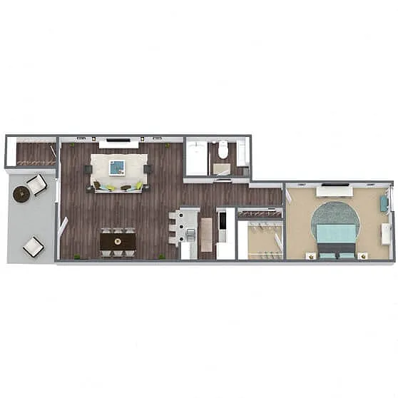 Floor plan A4: 1 Bed 1 Bath