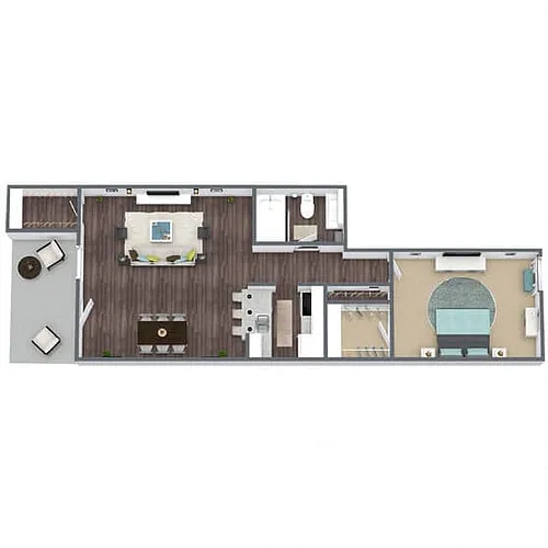 Floor plan A4: 1 Bed 1 Bath