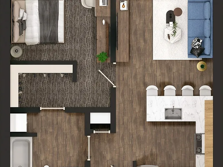 1 bed, 1 bath B2 1 bed, 1 bath B2