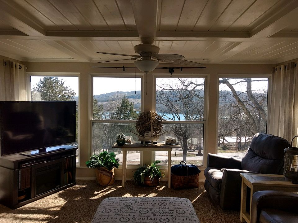 Living room with lake view