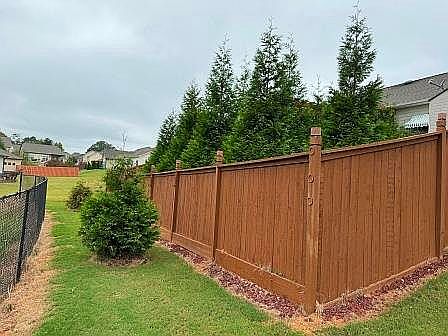 Stained Cedar Fence