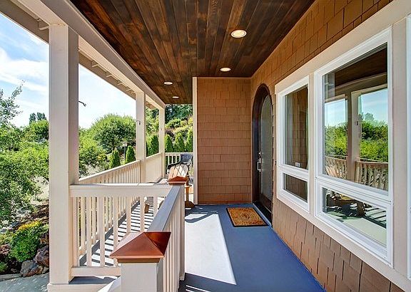 Front Deck w/ main door & French doors off the office.