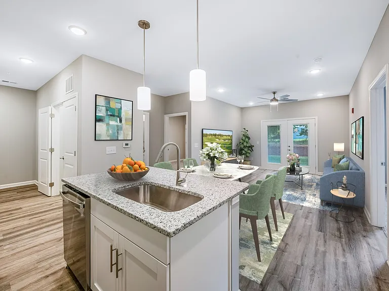 Spacious living rooms in these brand new apartments at Emerson Point in Elon, NC