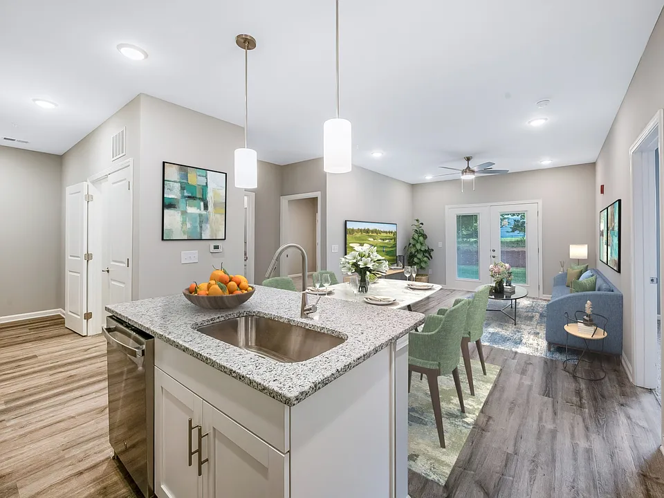 Spacious living rooms in these brand new apartments at Emerson Point in Elon, NC