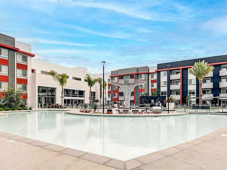 Griffis Platinum Triangle pool area with grills.