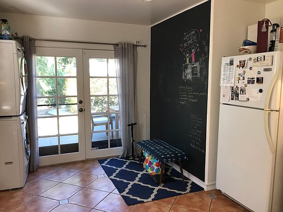 Kitchen looking towards private outdoor deck 2 Bdr/1 Ba Venice Spanish Bungalow