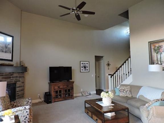 Vaulted living room.