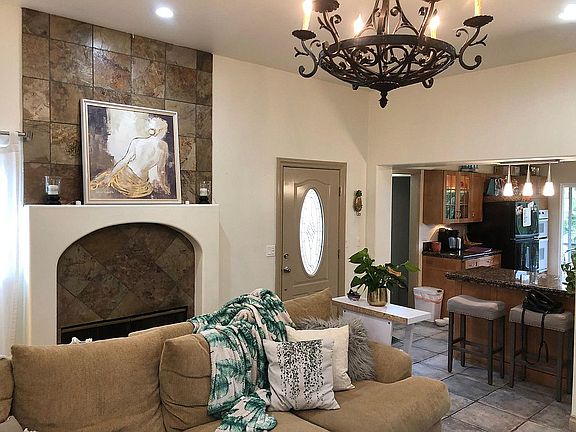 living room with gas fireplace